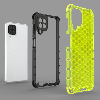 Kapak mbrojtës Hurtel Honeycomb për Samsung Galaxy A22 4G, xhel TPU, i zi