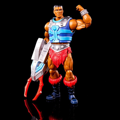 Figurë aksioni Mattel Masters of the Universe Origins Clamp Champ, 7", me shumë nyje lëvizje, shumëngjyrëshe
