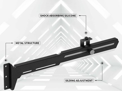 Држач за графичка картичка 1stCOOL GPU Holder, метален, прилагодлив, за куќиште за компјутер, црн