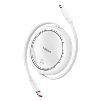 Kabllo karikimi Baseus Free2Draw Mini USB-C në USB-C, 1 m, 100W, e bardhë