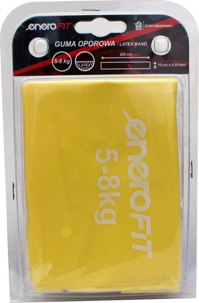 Еластична лента Enero Fit Rehabilitation, 2 m, отпор 5–8 kg, зелена