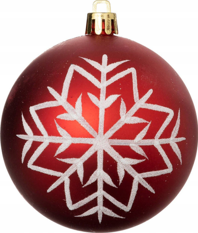Toptha dekorativë për pemë Krishtlindjesh Atmosphera Colorama Christmas, set 8 copë, plastikë, D 8cm, të kuqe dhe të bardhë