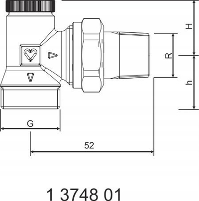 Valvul kthimi e drejtë Herz RL-1, 1/2", lidhje 3/4" GZ, nikeli
