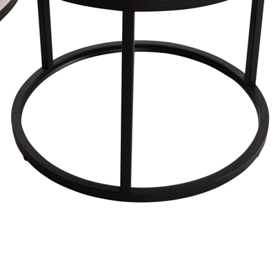 Set tavolina ndihmëse HomeMarkt Talos, rrethore, metal, 70cm, gri