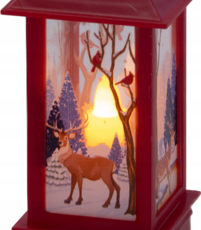 Lampion dekorativ Feeric, LED, me motiv Krishtlindjesh, i verdhë