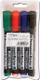 Marker permanent Cresco B, set 4 ngjyra, majë e pjerrët