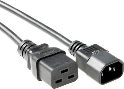 Kabllo fuqie MicroConnect C19 në C14, 1m, e zezë