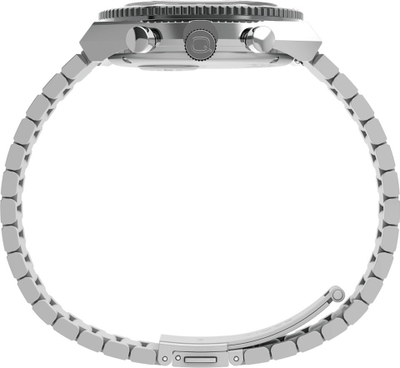 Orë burrash Timex Q Timex 3 Time Zone Chronograph, kuarc, 40mm, e zezë