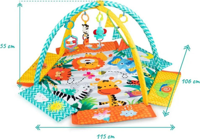 Tapet lojrash MULTI Educational Mat, me hark lojrash, me 30 topa, shumëngjyrësh