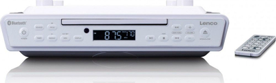 Радио CD за кујна Lenco KCR-150, Bluetooth, со монтажа под елемент, бела