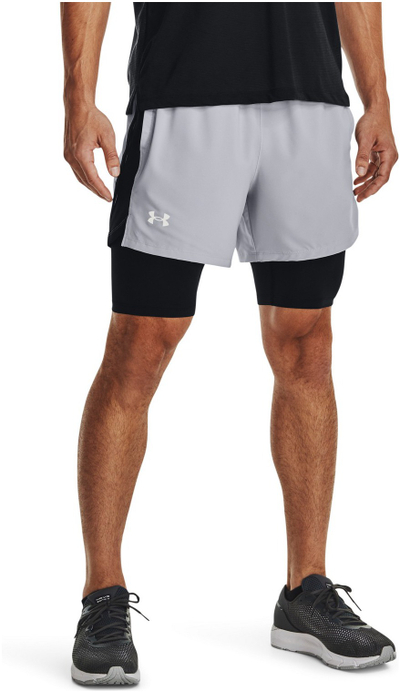 Куси панталони за трчање Under Armour Launch SW 2 in 1, за мажи, сиви