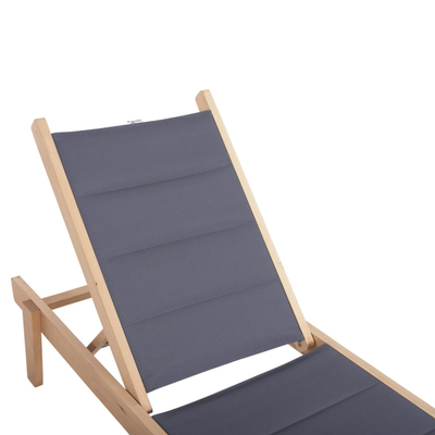 Karrige plazhi Milos prej hiri 204x65x31,5-92,5Hcm (HM10650.02), gri