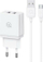 Karikues muri Usams Slim Series Combi, 2x USB, me kabllo, i bardhë
