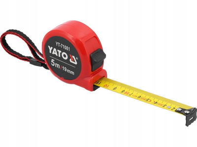 Metër mase Yato YT-71081, 5m, gjerësi 19mm, i zi