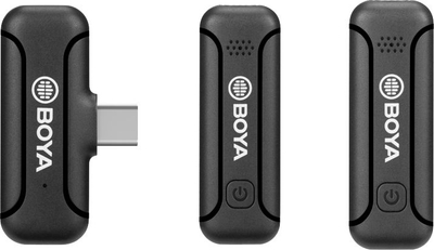 Mikrofon wireless BOYA BY-WM3T2-U2, USB-C, për smartphone Android, i zi