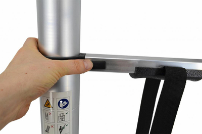 Shkallë teleskopike Awtools Aluminum, 3.8 m, 13 shkallë, argjendtë