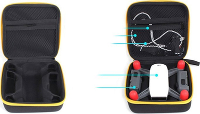 Kuti mbrojtëse XREC për dron DJI Spark Combo, trup i fortë, mbyllje me zinxhir, e zezë
