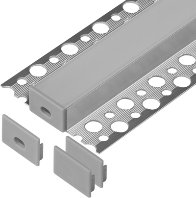 Set profil alumini për shirita LED, 2000mm, montim sipërfaqësor, argjendtë
