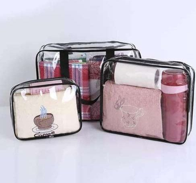 Set çantash organizuese Transparent Necessities, 3 pjesë, PVC, të tejdukshme