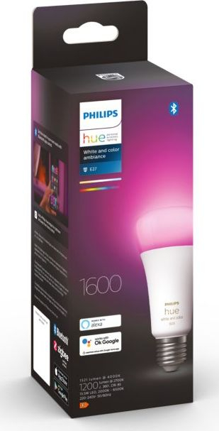 Llampë e zgjuar Philips Hue White and Color, LED E27, 1600 lm 100W, e bardhë