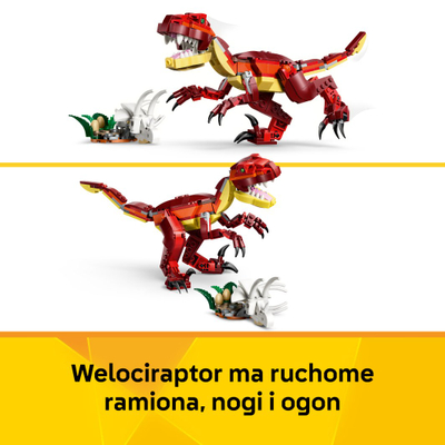Lodër ndërtimi LEGO Creator Fierce Dinosaur 31058, 3 në 1, 7+, shumëngjyrëshe