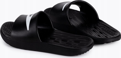 Shapka plazhi Speedo Slide për goca, taban me vrima kullimi, që thahen shpejt, të zeza