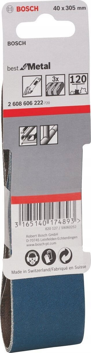 Rrip gërryes Bosch PRO, 40 x 305 mm, granulë 120, blu