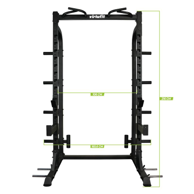 Half rack force VirtuFit HR100, stacion për squat dhe bench, me shufër për pull up, i zi