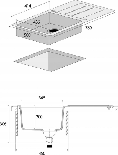 Lavaman kuzhine Concept DG10C45bc, granit, me pikatore, i zi
