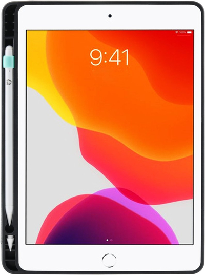 Këllf tableti DEQSTER Slim Case ST2, për iPad 10.2" 7/8/9 Gen, me mbajtës stylusi, i zi