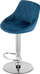 Tabure bar LEOBERT Kast, set 2 copë, 54x40x49 cm, kadife blu navy, bazë kromi