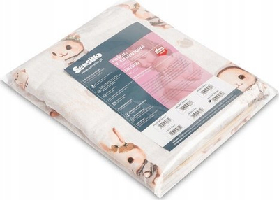 Set shtrati për kalamaj Beige Bunnies, 2 copë, 100x135 cm, bezhë