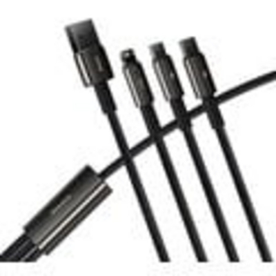 Kabllo karikuese BASEUS Superior 3në1, USB-A - USB-C / micro USB / Lightning, 1.5m, e zezë