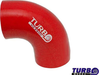 Reduktor silikoni 90° TurboWorks, 76-83mm, i kuq