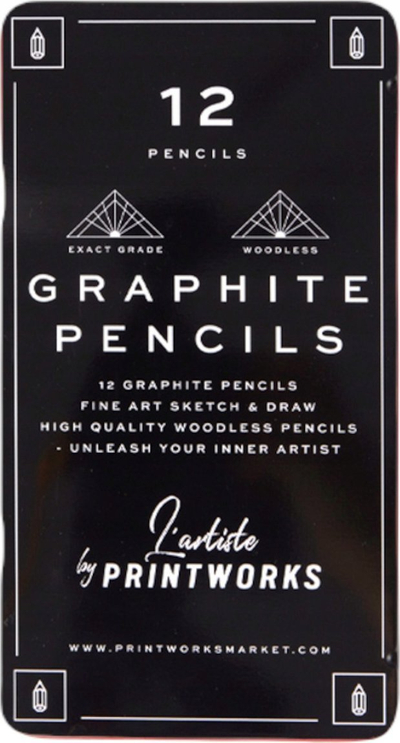 Set lapsash grafiti Printworks Graphite Pencils, 12 copë, woodless, ngjyrë e zezë