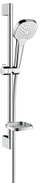 Set dushi Hansgrohe Croma Select E Vario Unica, shinë 65 cm, me mbajtëse sapuni, e bardhë me krom