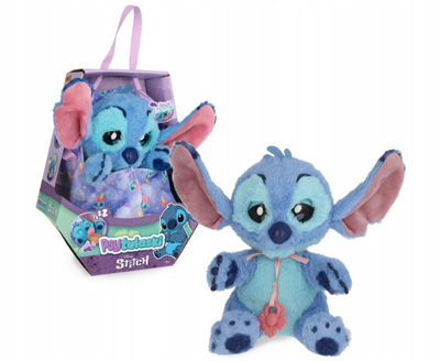 Lodër interaktive pelushi Psytulaski Stitch, me aplikacion, me çantë transporti, blu