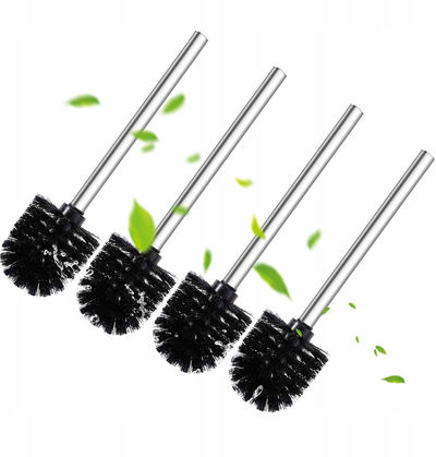 Set furça WC pa markë, çelik inoks, 4 copë, diametër 8 cm, e zezë