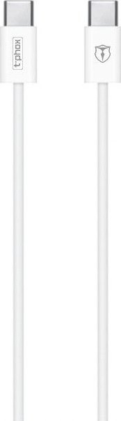 Kabllo USB T-Phox Glary Lite Series, USB-C në USB-C, 1 m, e bardhë
