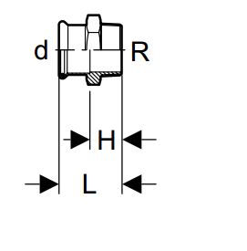Përshtatës Geberit 15mm 1/2" 21703
