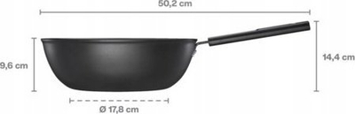 Wok Fiskars Hard Face, 28cm, 4.5L, i zi