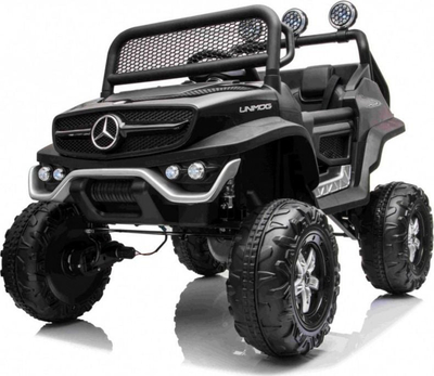 Makinë elektrike për fëmijë Mercedes Benz Unimog, 4x4, me telekomandë, e zezë