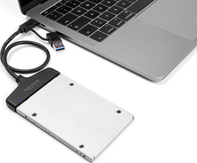 Adapter USB në SATA DeLOCK, 2.5", USB-C USB-A, i zi