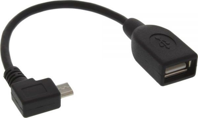Adapter USB InLine 31606W, microUSB në USB, OTG, i zi