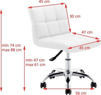Karrige kozmetike Activeshop A-5299, lëkurë eko, rrotulluese, e bardhë