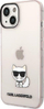 Kasë telefoni Karl Lagerfeld KLHCP14MCTTRI për iPhone 14 Plus, hardcase TPU, dizajn Choupette Body, rozë transparente