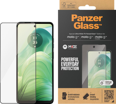 Xham mbrojtës PanzerGlass për Motorola Moto G04, G24 edhe G24 Power, 9H, transparent