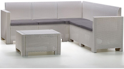 Set mobiliesh kopshti Nebraska Corner, për 5 persona, i bardhë