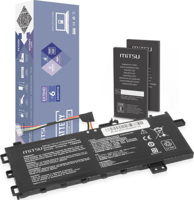 Батерија за лаптоп Mitsu за Asus Vivobook 15 A512 R512 X512, 4150mAh, литиум полимер, црна