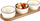 Set tasash me tabaka Excellent Houseware, 4 copë, qeramikë dhe dru akacie, të bardha